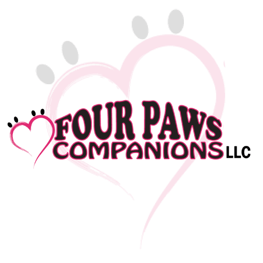 Cropped pink heart logo Four Paws Companions